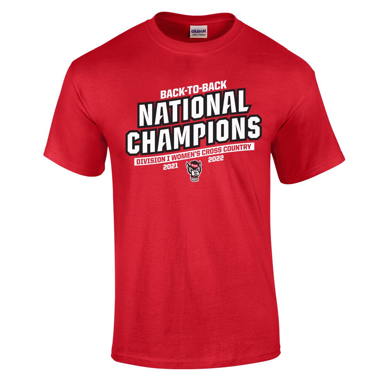 2022 Women s Cross Country National Champions Tee Red Wolfpack